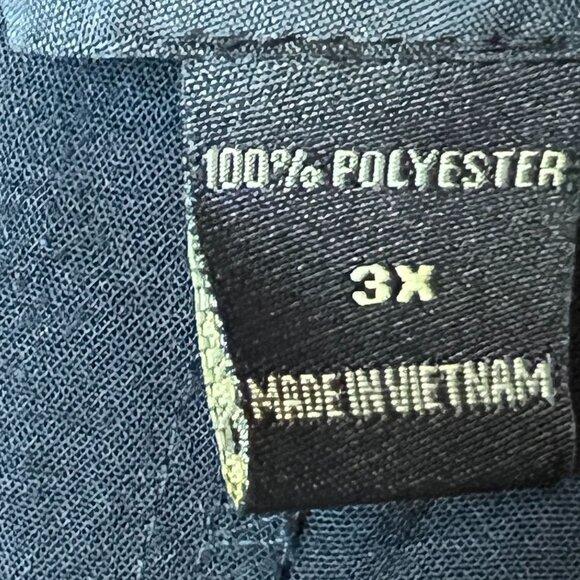 Black Relaxed Fit Elastic Waist Pants 3X Like An Angel 100% Polyester - Picture 6 of 8